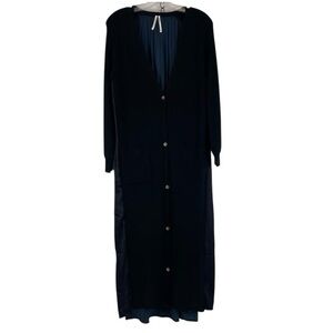 Anthropologie Long Twofer Mixed Media Cardigan Sweater Duster
